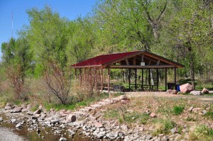 BBQ at our covered Pavilion alongside the Arkansas River.